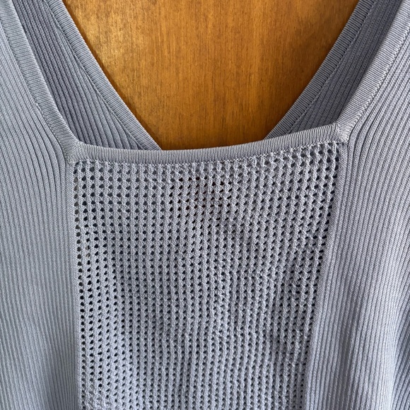 Sovere Blue Intrepid Open Knit Crop Top Revolve Keyhole Crochet NWT Large Sheer - Picture 12 of 16